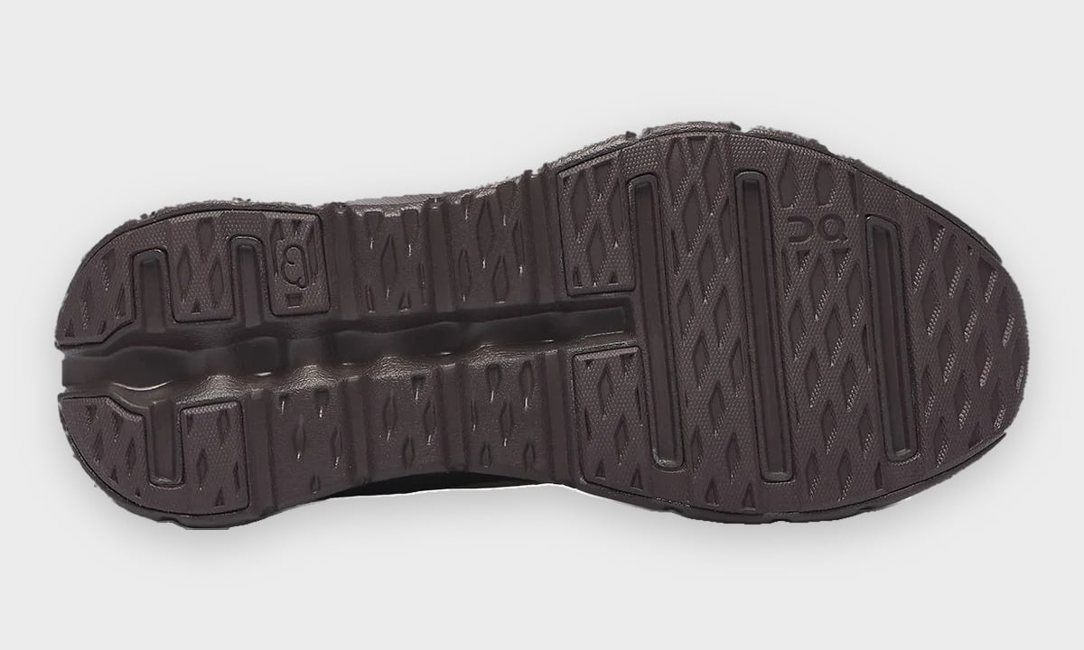 Outsole, dark brown tread with diamond lugs and logo, Burna Boy Collection