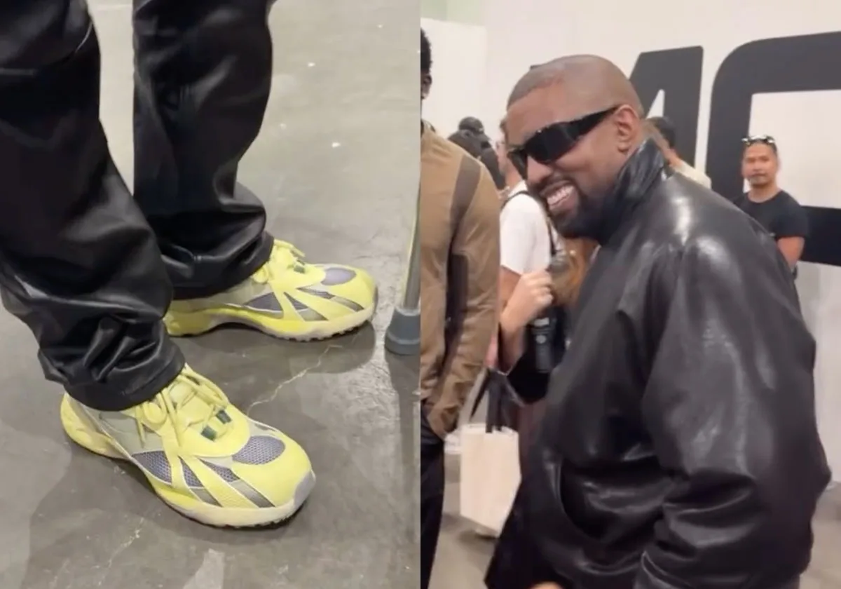 On-foot look at the Yeezy 800 in Yellow and grey